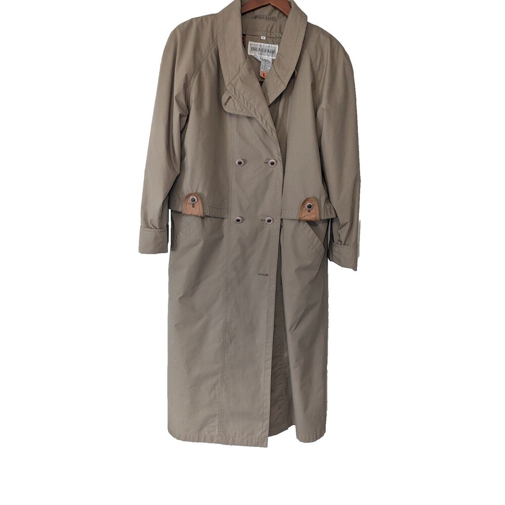 Braefair Trenchcoat Womens Size 10 Zip Out Liner Tan Vintage - Picture 16 of 16